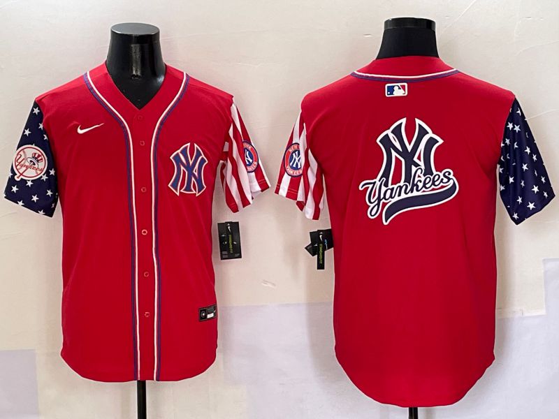 Men New York Yankees Blank Red a generation of national flags Jointly Name 2025 Nike MLB Jersey style 16->new york yankees->MLB Jersey